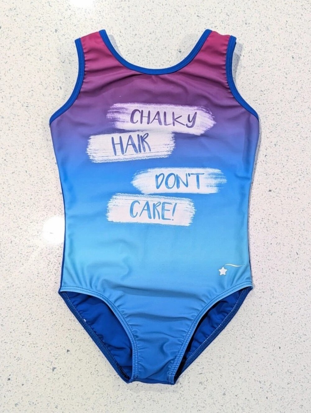 BEAUTIFUL Destira Gymnastics Dance Leotard CS Child Small CHALKY HAIR DONT CARE